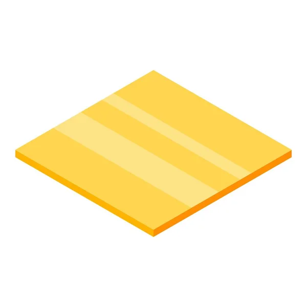 Soft cheese slice icon, isometric style — 스톡 벡터