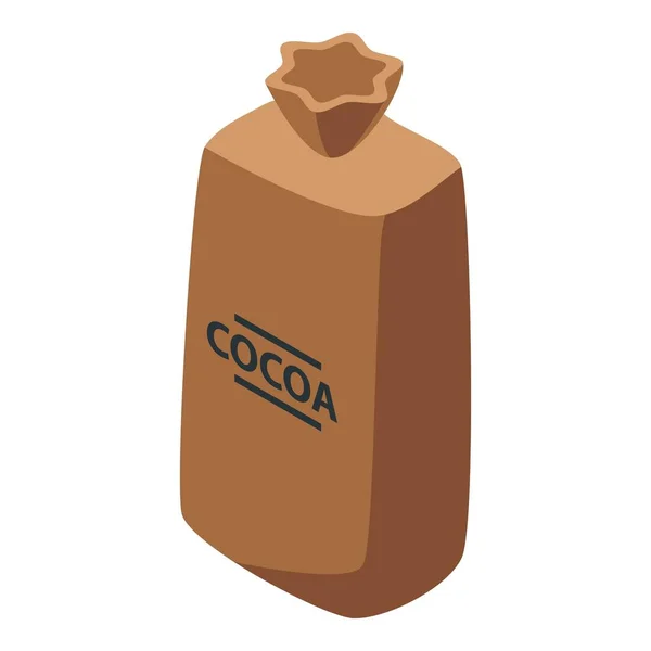 Cocoa sack icon, isometric style — Stok Vektör