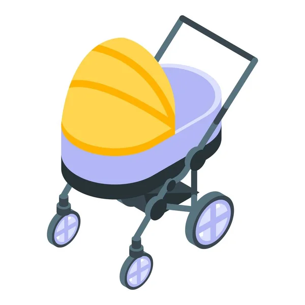 Ikona wózka dziecięcego w stylu izometrycznym — Wektor stockowy