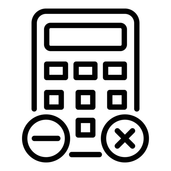 Kantoorcalculator icoon, contourstijl — Stockvector