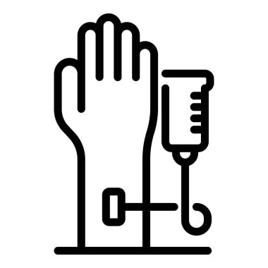 Hand anesthesia icon, outline style