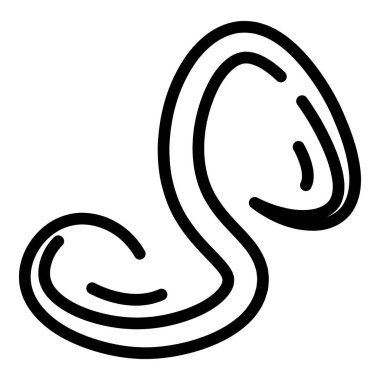 Virus worm icon, outline style