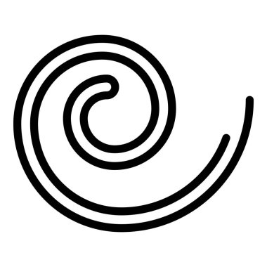 Slim worm icon, outline style