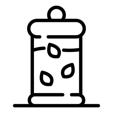Herbal tea press icon, outline style