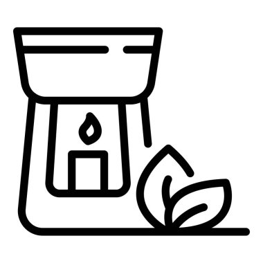 Wellness candle icon, outline style