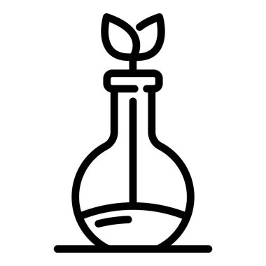 Herbal flask icon, outline style