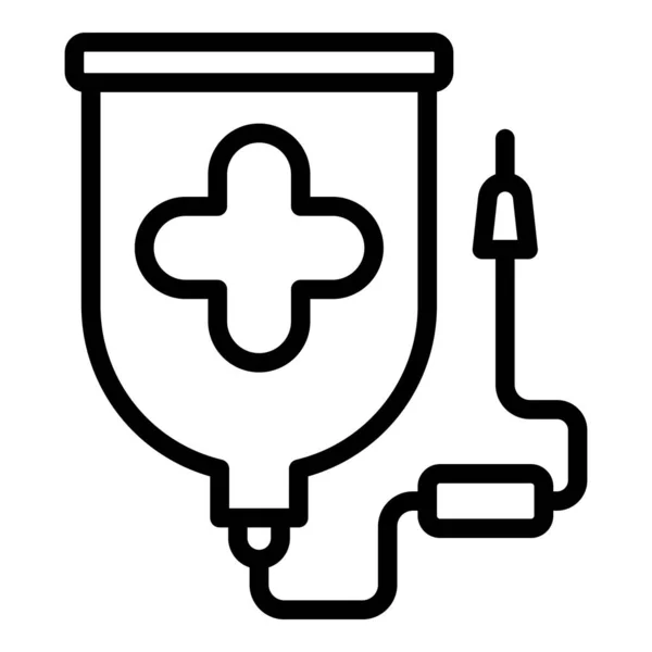 Medische bloedzak pictogram, omtrek stijl — Stockvector
