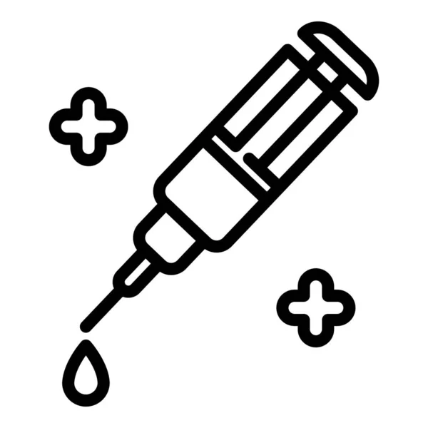 Anesthesia syringe icon, outline style — ストックベクタ