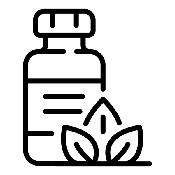 Icono de las drogas herbales, estilo de esquema — Vector de stock
