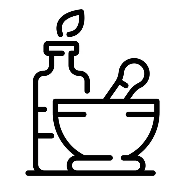 Perfume herbal spa icon, outline style — Stok Vektör