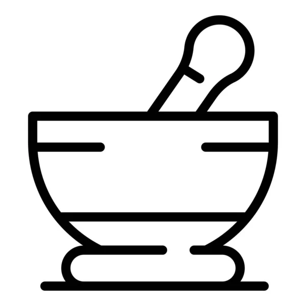 Herbal bowl spa icon, outline style — 스톡 벡터