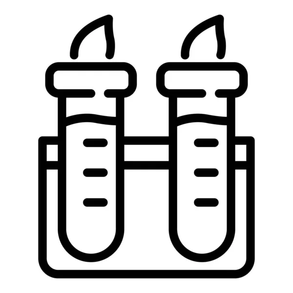 Herbal test tube icon, outline style — Stok Vektör