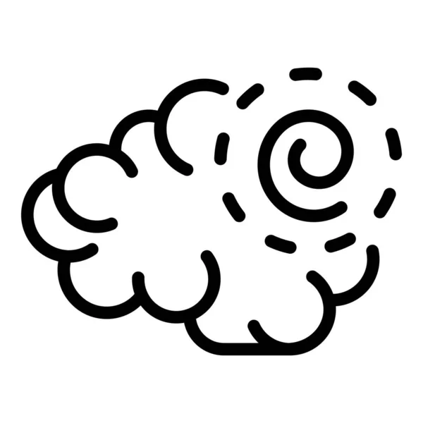 Icono de hipnosis en la nube, estilo de esquema — Vector de stock