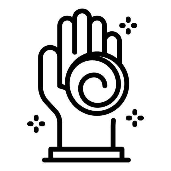 Hand hypnosis icon, outline style — Stok Vektör