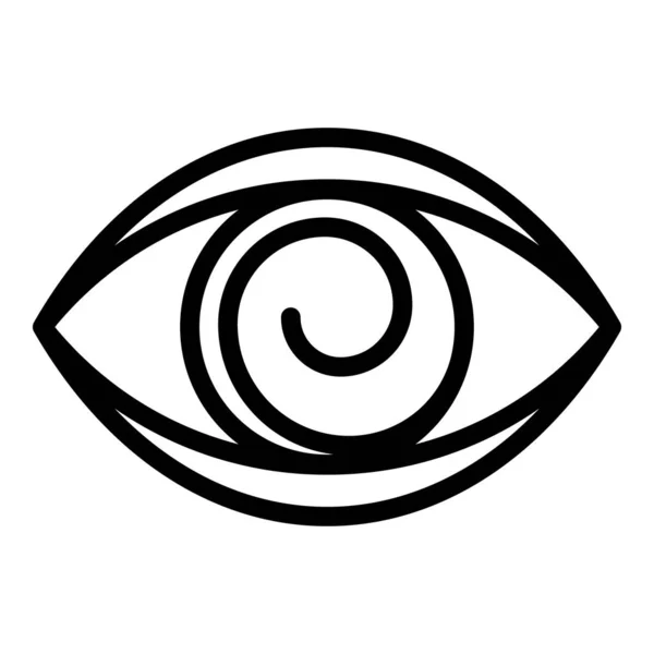 Eye hypnosis icon, outline style — Stock Vector