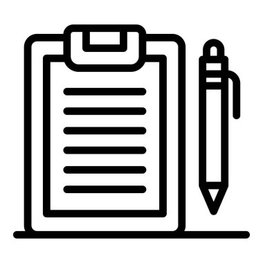 Divorce clipboard icon, outline style