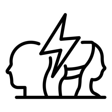 Young people divorce icon, outline style