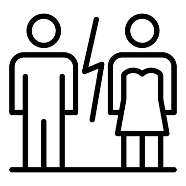 Modern family divorce icon, outline style