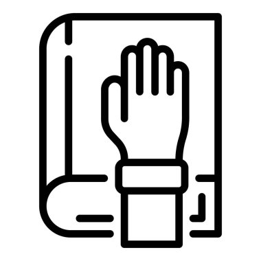 Judge book icon, outline style