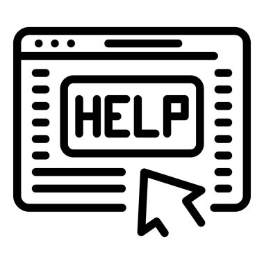 Online help page icon, outline style