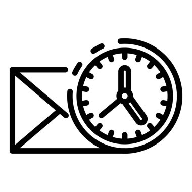 Mail time service center icon, outline style