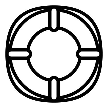 Service center life buoy icon, outline style