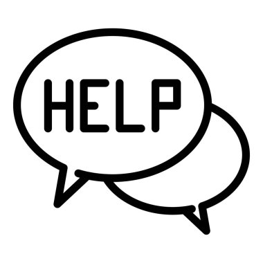 Help service chat icon, outline style