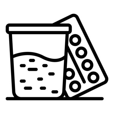 Water glass pill icon, outline style