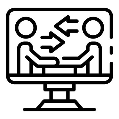 Online internship icon, outline style