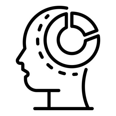 Internship pie chart icon, outline style