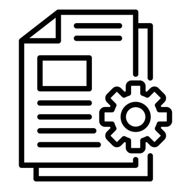 Job paper icon, outline style