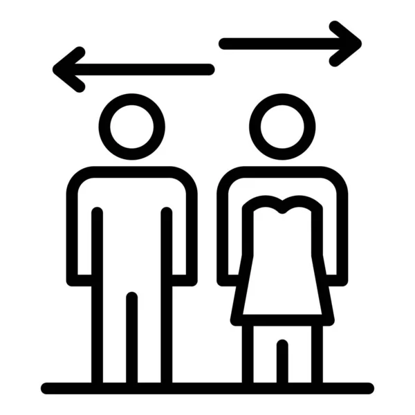 Relationship divorce icon, outline style — 图库矢量图片