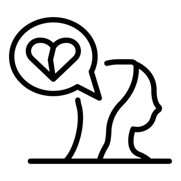 Ícone de travão de coração mulher, estilo esboço — Vetor de Stock