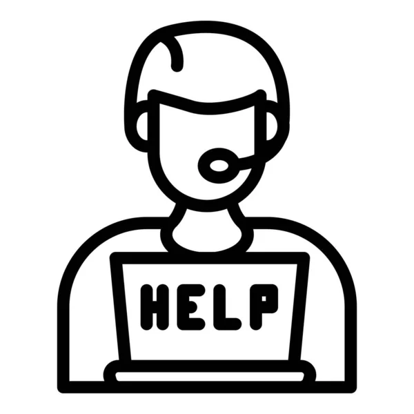 Help service center icon, outline style — ストックベクタ