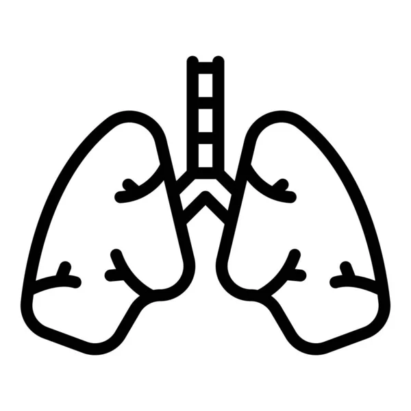 Menselijke longen icoon, omtrek stijl — Stockvector
