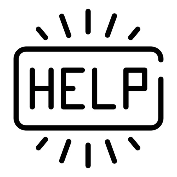 Helpline icon, outline style — ストックベクタ