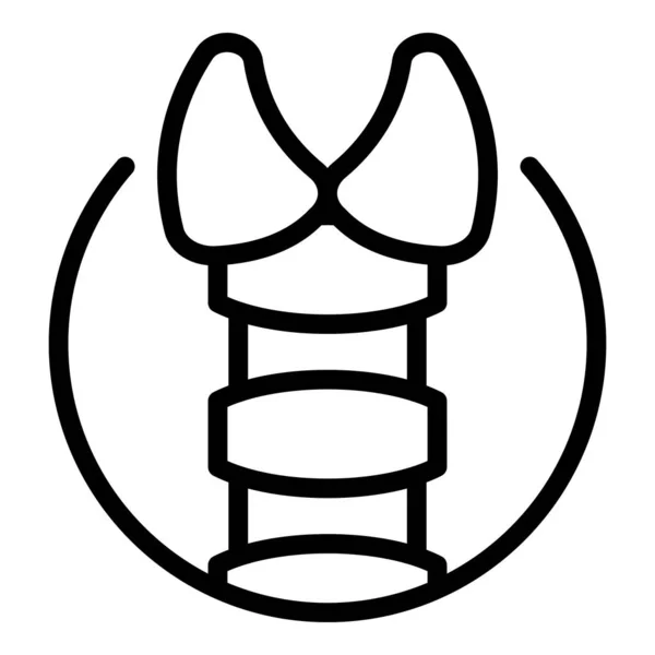Icona tiroidea ghiandola, stile contorno — Vettoriale Stock