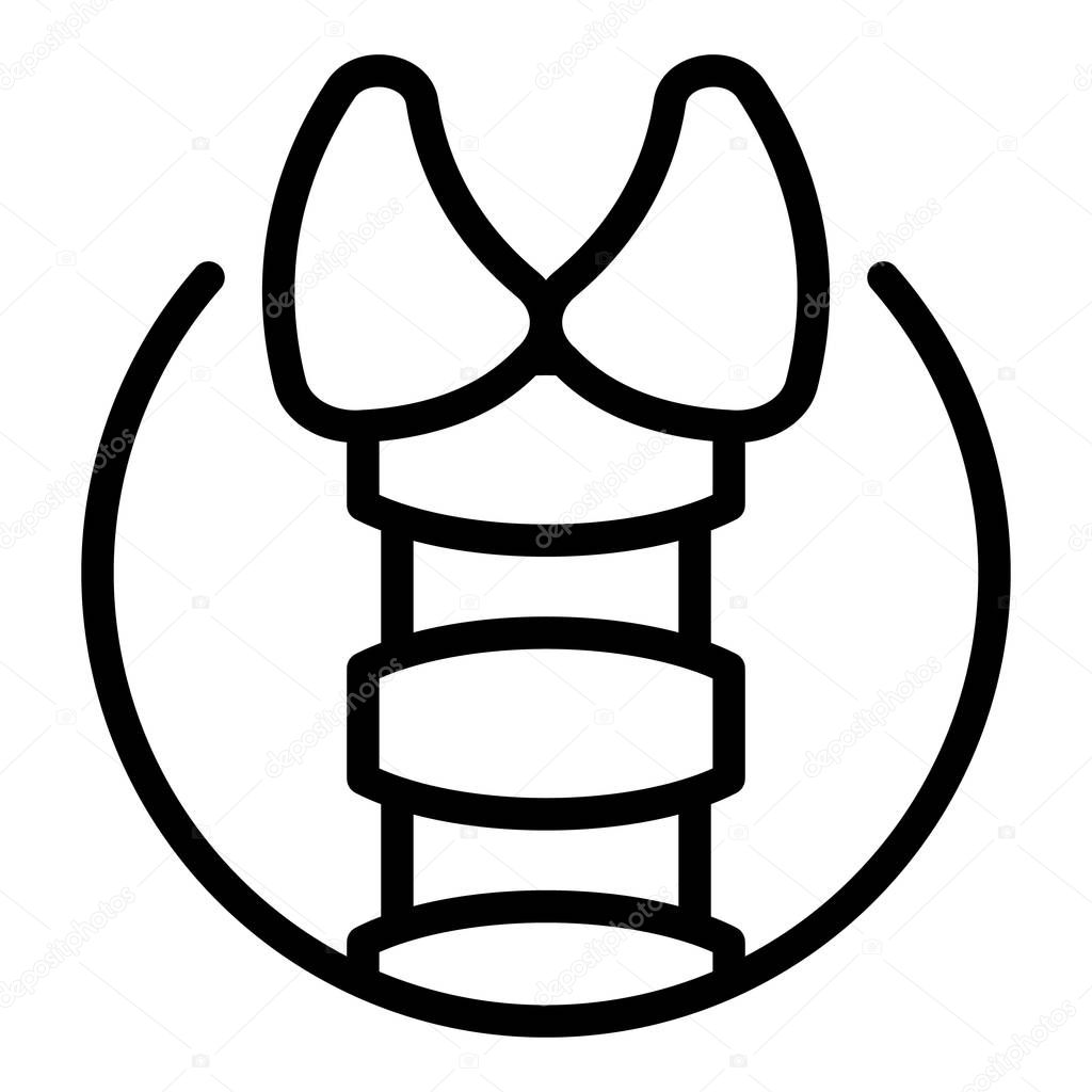 Gland thyroid icon, outline style