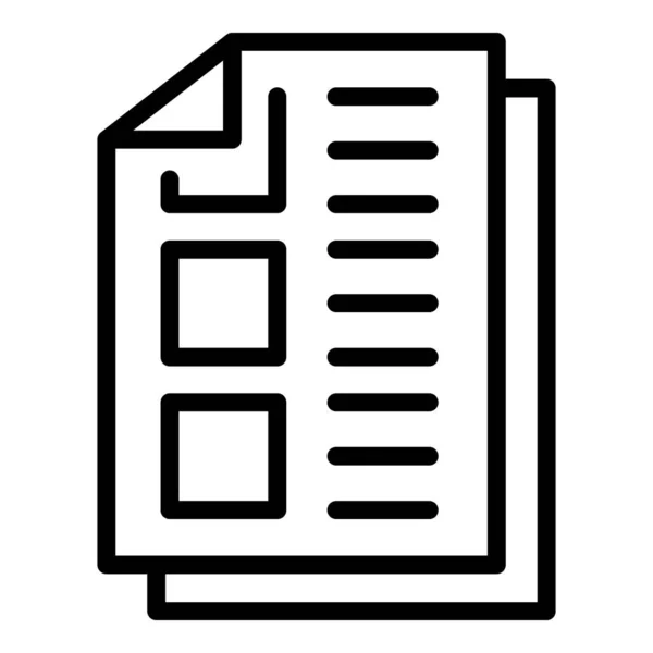 Course paper icon, outline style — Stok Vektör