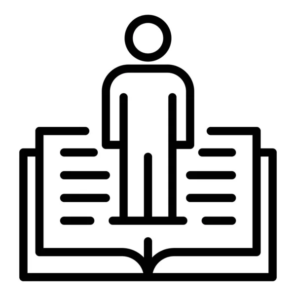 Icono de aprendizaje de libro, estilo de esquema — Archivo Imágenes Vectoriales
