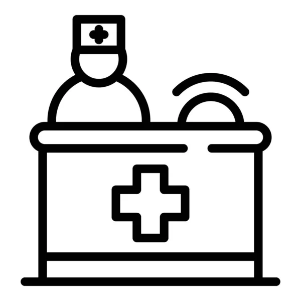 Icono de recepción clínica privada, estilo de esquema — Vector de stock