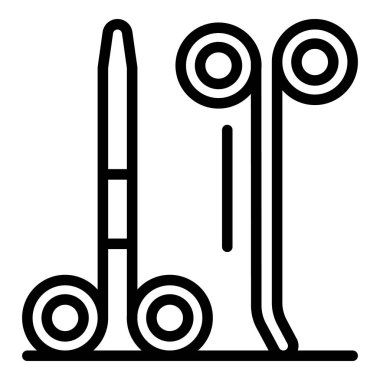 Gynecology forceps icon, outline style