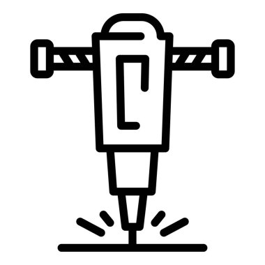Construction drill icon, outline style