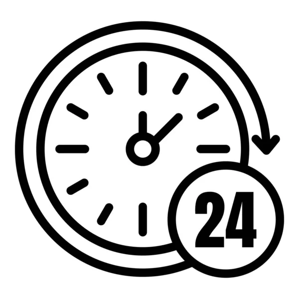 24 hodin soukromé kliniky ikona, obrys styl — Stockový vektor