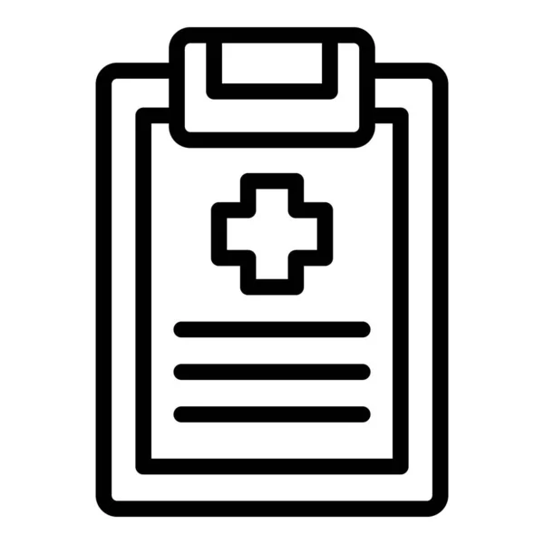 Icono del portapapeles médico, estilo de esquema — Vector de stock