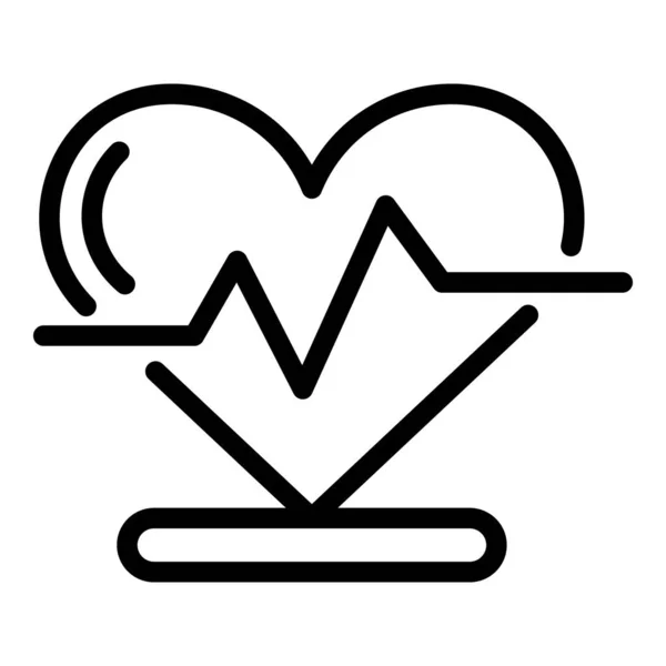 Ikona srdeční frekvence, styl obrysu — Stockový vektor