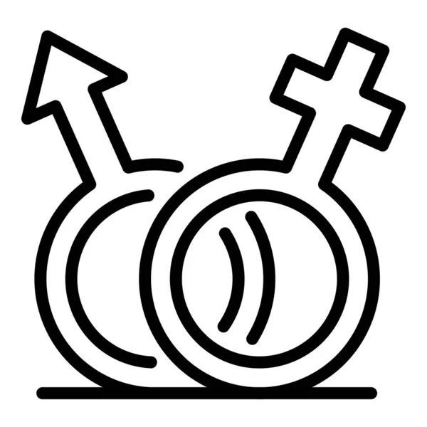 Icono de símbolo de mujer hombre, estilo de esquema — Vector de stock