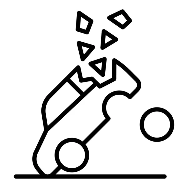 Accidente de coche icono de accidente, estilo de esquema — Vector de stock