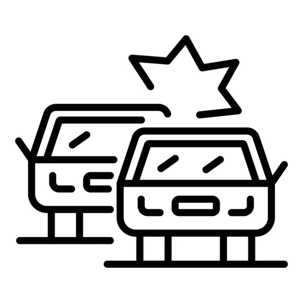 Breaking car accident icon, outline style — Stock vektor