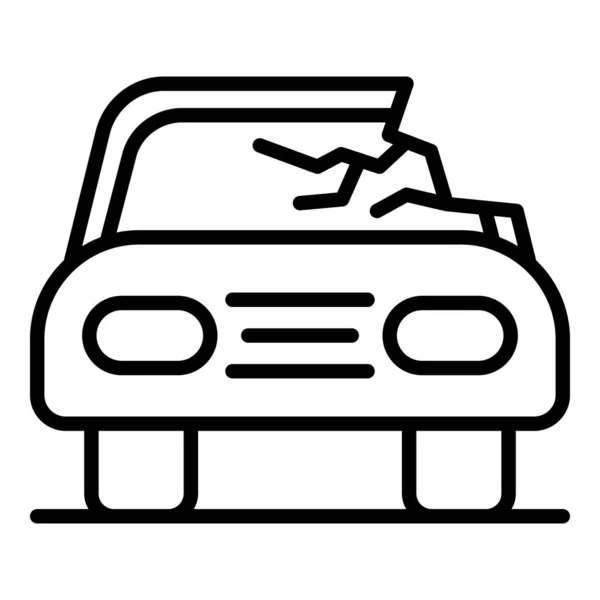 Damage car accident icon, outline style — Stock Vector